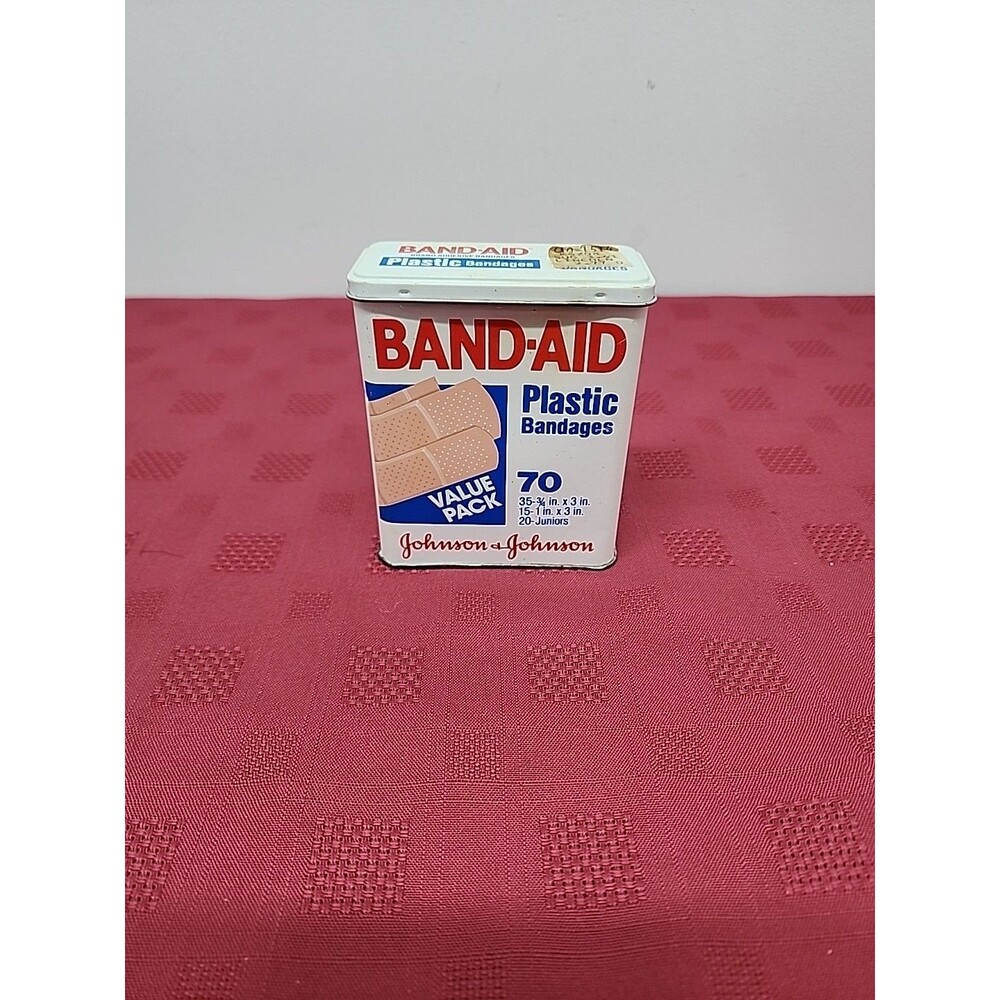 Vintage 1983 Johnson & Johnson Band-Aid Metal Value Pack Tin Empty
